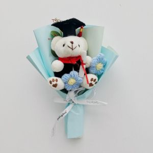KAKA Graduation Ceremony Little Bear Crochet Bouquet Graduation Season Celebrate Party Graduation Flower Bouquet Kawaii Congratulation Mini Bear Bouquet School Graduate Gifts