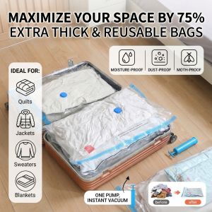 Vacuum Storage Bag Space Saver Bag Clothes Organizer Bag for Home Use Anti-Dust Moisture-Proof