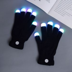 SHIRUI 7 Colors Light Show LED Rave Glove Light up Breathable Finger Gloves Comfortable Flashing Mittens Concert/Party/Activity Props