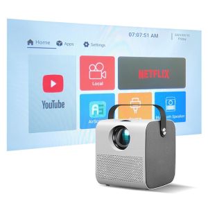 【🔥Buy 2 Get 20% OFF】HY300 Projector LED 4K Android 11.0 120 ANSi Lumens Auto Keystone with Dual WiFi and Bluetooth Built-in Netflix/YouTube Home Cinema Projector Mini Portable
