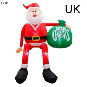 TX🏮💓🧧 2.4m 7.8ft trang trí Giáng sinh đồ chơi bơm hơi Santa Claus trên ống khói sân nhà Xmas đồ trang trí Led trang trí Giáng sinh inflata