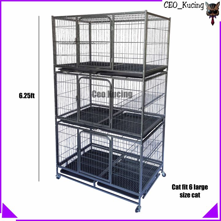 EXTRA LARGE 3 level Cat Cage Sangkar Kucing Besar 3 Tingkat 43 L x 28.3 W x 75 H Lazada