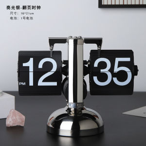 Mechanical Page Turning Desk Clock Home Living Room Desk Clock Automatic Clock Mechanical Desk Clock