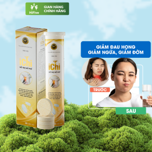 Viên Sủi Ichi - Giải Pháp Giảm Amidan Viêm Họng Làm Dịu Cổ Họng Giảm Ho Đờm hộp 20 viên