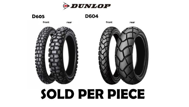 Dunlop D604 Dual Sport Tire Set (120/70-12 & 130/70-12) For Honda Grom 125