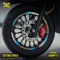Stiker Cutting Velg Motor honda Scoopy prestis R12 2020 2021 2022 2023 Nyala 12. 