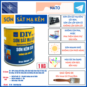 (Lon 900G) Sơn Sắt Mạ Kẽm 1 Thành phần Sơn Sắt Đen Gỗ Bê tông Không Cần Sơn Lót Không Bong Tróc Mau Khô Bền Màu Đẹp - DIY
