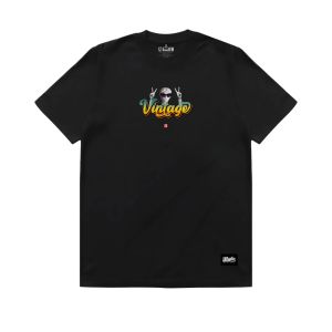 Raden Skygo T-shirt Vintage Style R007 Jet Black