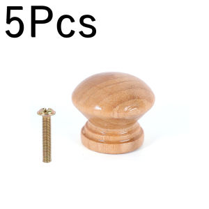 【Free Shipping】5Pcs เฟอร์นิเจอร์ประตูตู้ไม้ธรรมชาติลูกบิดไม้จับลิ้นชักดึงตู้เสื้อผ้าตู้