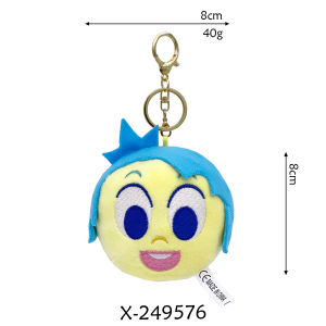 Inside Out Plush Doll Keychain Anime Kawaii Cute Backpack Cartoon Doll Head Portrait Pendant Decoration Toys Girls Gifts