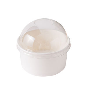 50Pack Food grade Dessert Cup With Dome-Shaped Lids 7oz Disposable Cake Ice Cream Pudding Cup