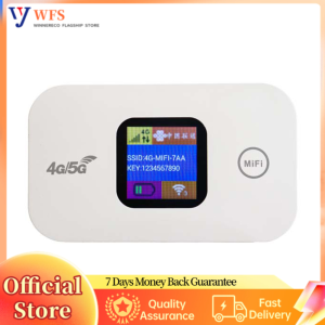 【Flagship】4G LTE Wireless WiFi Wireless Router Sim Card Slot Portable Network Hotspot Device 2100mAh Colorful LED Display 150Mbps