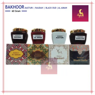 Arabic Bakhoor Bukhoor Raudah/Kasturi/Black Oud/Al Aiman 60Grams
