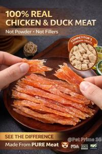 Dog Training Treats 150g Soft Jerky | Chicken Duck Real Meat Snack | Healthy High Protein No Additives