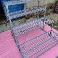 Kệ bậc thang sắt V lỗ 3 bậc_ 4 tầng (dạng vỉ ô lưới sắt ) để cây và hàng hóa. 