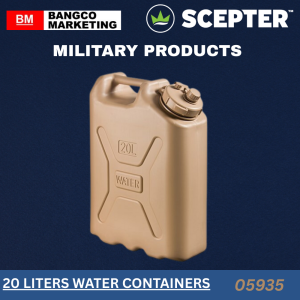 SCEPTER 20L Tactical Military Water Container - Durable Plastic Water Tank