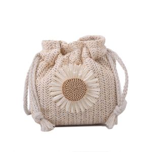 iFASHION 1342 Women Summer Straw Weaving Cute Bucket shoulder Messenger Beg Wanita Beg Bahu Cantik
