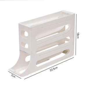 【SG Local Stocks】Slide Egg Storage Box Refrigerator Side Door Storage Box Rolling Egg Food Grade Egg Rack Holder Automatic Rolling  Egg Box鸡蛋收纳盒