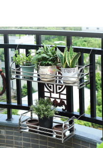 Stainless Steel Hanging Balcony Flower/Gardening Flower Rack/ Plant Rack with 49 Strands Steel Wire Rope