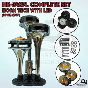 CPA (10880) Universal Car Air Horns 150dB 24V Three Tube Metal Electronic Control Air Horn Tech with LED