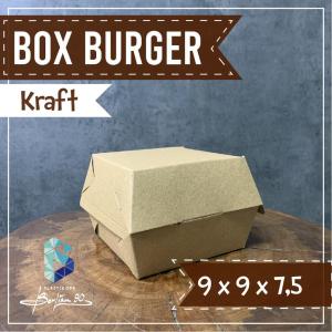 ( 50 Lembar ) Dus Burger Kraft Size M 9x9x75 cm - Box Burger Kemasan Burger Tempat Burger