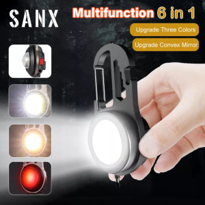 SANX Portable Multi-function COB Floodlight Pocket Clip Work Light Outdoor USB Rechargeable Keychain Light Glare Mini Flashlight Strong Magnet