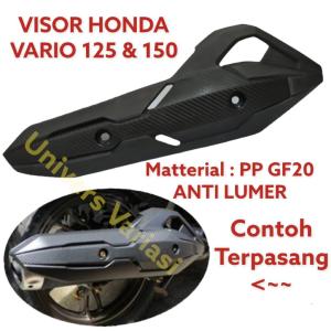 COVER KNALPOT VARIO 125 150 ORIGINAL MODEL AIR BLADE ANTI LUMER TIDAK MUDAH PECAH BAHAN POLYPROPYLENE GLASS FIBER GF PP20  TAMENG KNALPOT VARIO 125 2015 2016 2017 2018 2019 2020 2021 2022 HITAM DOFF KARBON TUTUP KNALPOT VARIO 150 HITAM CARBON AIR