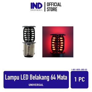 IND Onderdil LED Stop 64 Mata Universal 1157 Lampu Belakang Bayonet Rem Stoplamp Brake Berputar Putar Strobo Kedap Kedip Rainbow Pelangi 360 Putih RGB Merah Biru Hijau