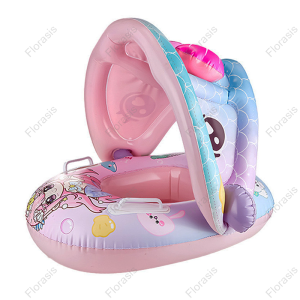 Florasis Baby Floater Boat Swimming Ring with Removable Sunshade Inflatable Swimming Floater for Kids and Toddlers