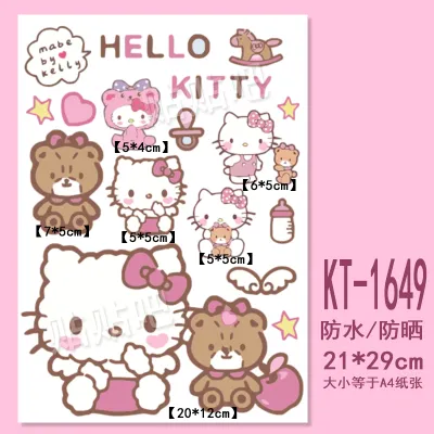 Cartoon cute hello kitty diy luggage sticker laptop ipad helmet tumbler motor sticker waterproof