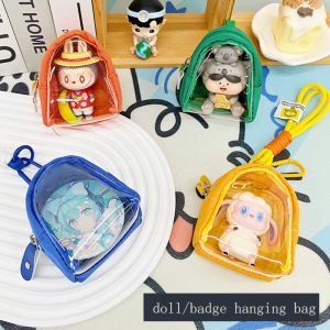 ANIME FAN With Keychain  Outdoor Doll Bag Transparent Hatsune Miku  Doll Storage Pouch Earphone Bag Small  Doll Display Bag 75mm Badge