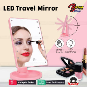 16 LED Makeup Mirror Cosnetic Vanity Mirror Adjustable Light Touch Screen / Cermin Solek Berlampu