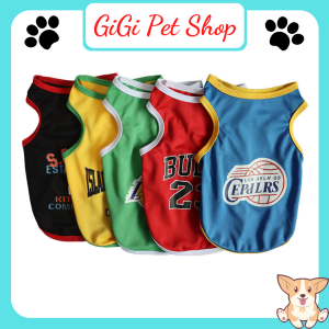 Quần áo thú cưng cho chó mèo thoáng mát nhiều họa tiết bóng rổ dễ thương cute giao ngẫu nhiên - Gi Gi Pet Shop