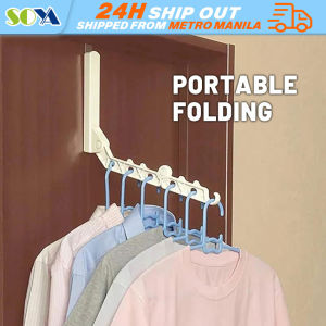 Clothes Folding Hanging Rod Space Saver Folding Wall Mount Hanger Retractable Clothes Drying Rack Folding Clothes Rail Magic Foldable Drying Rack 5 Holes Travel Portable Clothes Hanging Hotel Indoor Drying Rack Hanging Clothes Hook Hanging Hole Rack