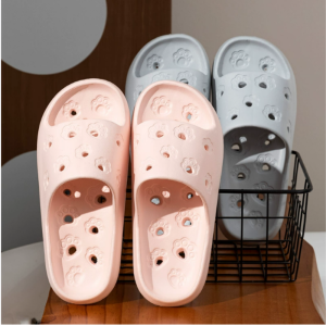 Hollow Out Slippers Cute Cat Paw Slippers Bathroom Non Slip Slippers EVA House Slippers Quick Drying Slippers with Water Leakage