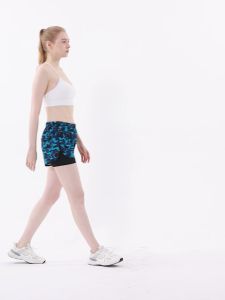 High Quality Sports Shorts For Womens Digital Print Elastic Waistband Quick-drying Training Running Cycling Shorts Back waist zipper M3033