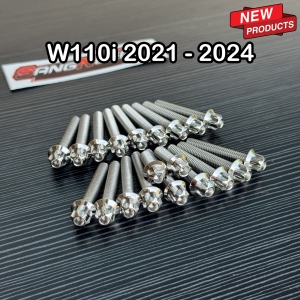 น็อตแคร้งเครื่องหัวเฟือง Honda Wave110i (2021-2024) 20ตัวงานเลสแท้
