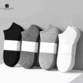5in1 set plain socks casual mid cotton socks 3color in pouch 2set grey 2set black 1set white (lowest price!. 