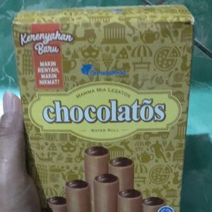 Chocolatos - Classic Wafer Roll (box isi 24/Gery Chocolatos gram (1 pack isi 24 pcs)/Chocolatos Rolls box isi 1 pack 24pcs enak