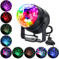 【Free Shipping】Mini Remote RGB LED Crystal Magic Rotating Ball Stage Lights Sound Activated Disco Light Music Christmas KTV Party EU. 