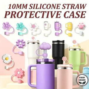 Reusable Silicone Straw Toppers Dustproof Straw Covers Cap for Stanley Tumblers Cups Bottles PH