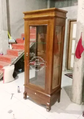 Lemari Hias Pajangan Ruang Tamu Lemari Rak Kaca Simpel Free Ongkir