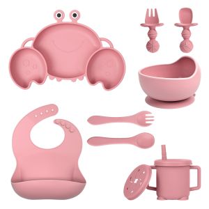 ชุดเครื่องใช้บนโต๊ะอาหาร อาหารเด็ก จานอาหารค่ําของทารก แข็งแรงและทนทาน 3 มิติ การดูดที่แข็งแกร่ง