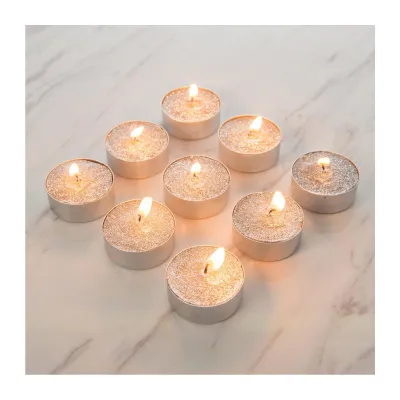 Sing Kong Whee Metallic Tea light Candles - Sparkly Silver