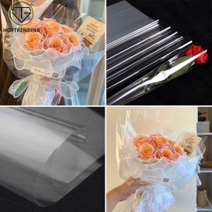 Giấy gói hoa trong suốt cao cấp loại dày bó hoa siêu xinh phong cách Hàn Quốc chống thấm nước size 58x58cm