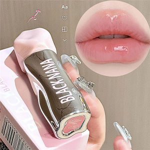 JIANGZHIB BLACKNANA ริมฝีปากเคลือบเปลือยสีชมพูธรรมชาติธรรมดาริมฝีปากเคลือบลิปสติกเครื่องสำอางกันน้ำ