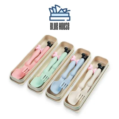 Set Sendok Garpu Anak Motif Lucu Bahan Wheat Straw