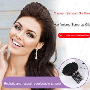 Seamless Colorful Rhinestone Hair Pad Comb Invisible Bangs Fluffy Fluffy Hair Comb Seamless Hair Clip