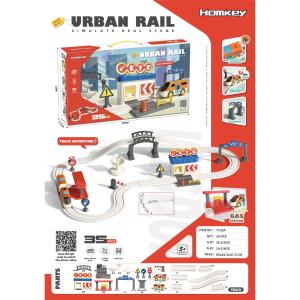 Bộ đồ chơi tàu hỏa điện chạy pin – chủ đề rừng xanh & khai thác gỗ đường ray lắp ráp thông minh