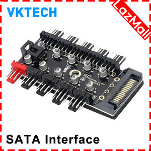 [Vktech] Speed Controller Adapter PC 1 to 10 4Pin PWM Cooling Fans HUB Cooler Controller Splitter Adapter